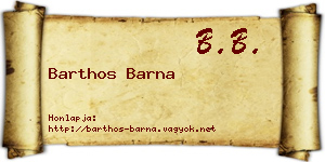 Barthos Barna névjegykártya