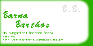 barna barthos business card